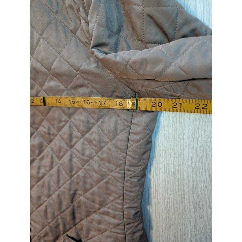 Burberry Brit Quilted Jacket Women’s Nova Check Lined Beige Coat Medium - Picture 9 of 10